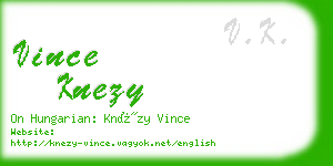 vince knezy business card